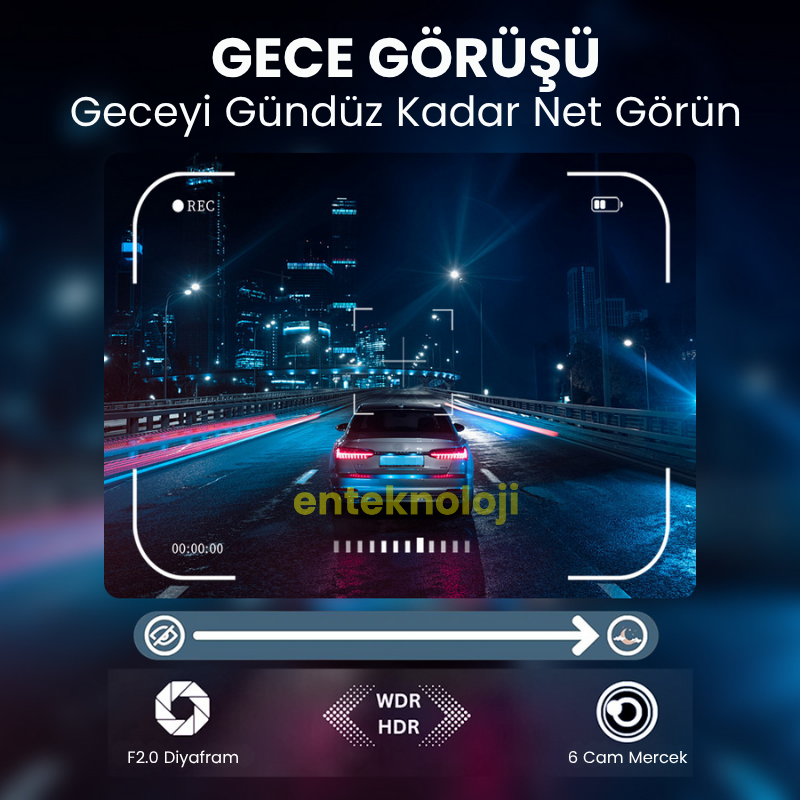 Araç İçi Hd Kamera 4 Kameralı Y13 (Arka Görüş Kamerası Hediye)