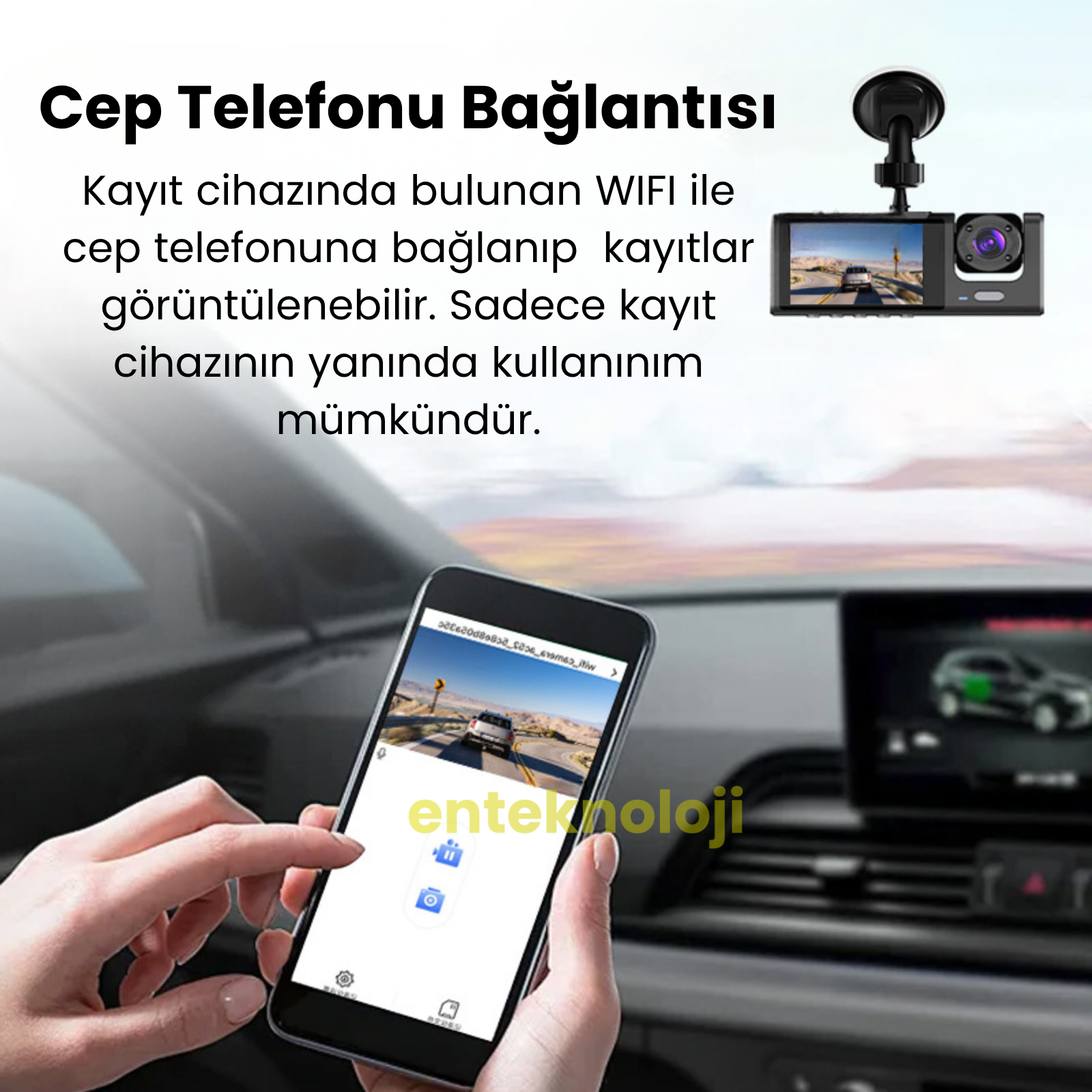 Araç İçi HD Kamera 3 Kameralı C309 (Arka Görüş Kamerası Hediye)