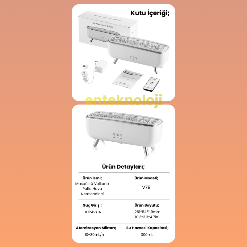 Masaüstü Volkanik Puflu Hava Nemlendirici