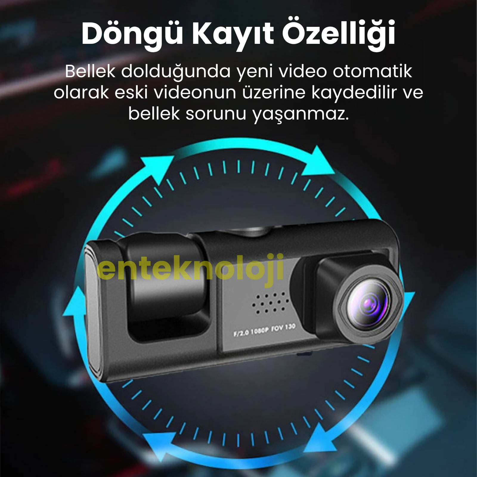 Araç İçi HD Kamera 3 Kameralı C309 (Arka Görüş Kamerası Hediye)