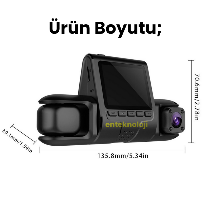 Araç İçi Hd Kamera 4 Kameralı Y13 (Arka Görüş Kamerası Hediye)