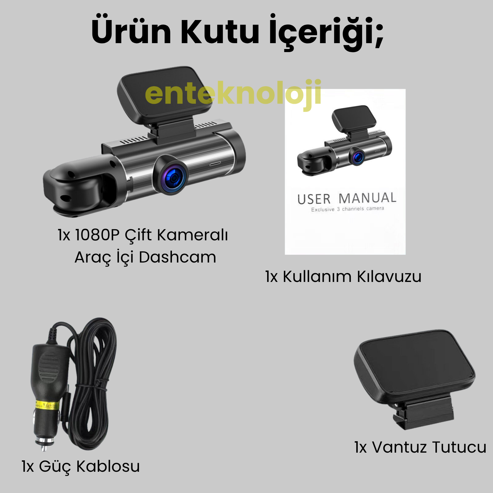 Araç İçi Hd Kamera 2 Kameralı M8-D8