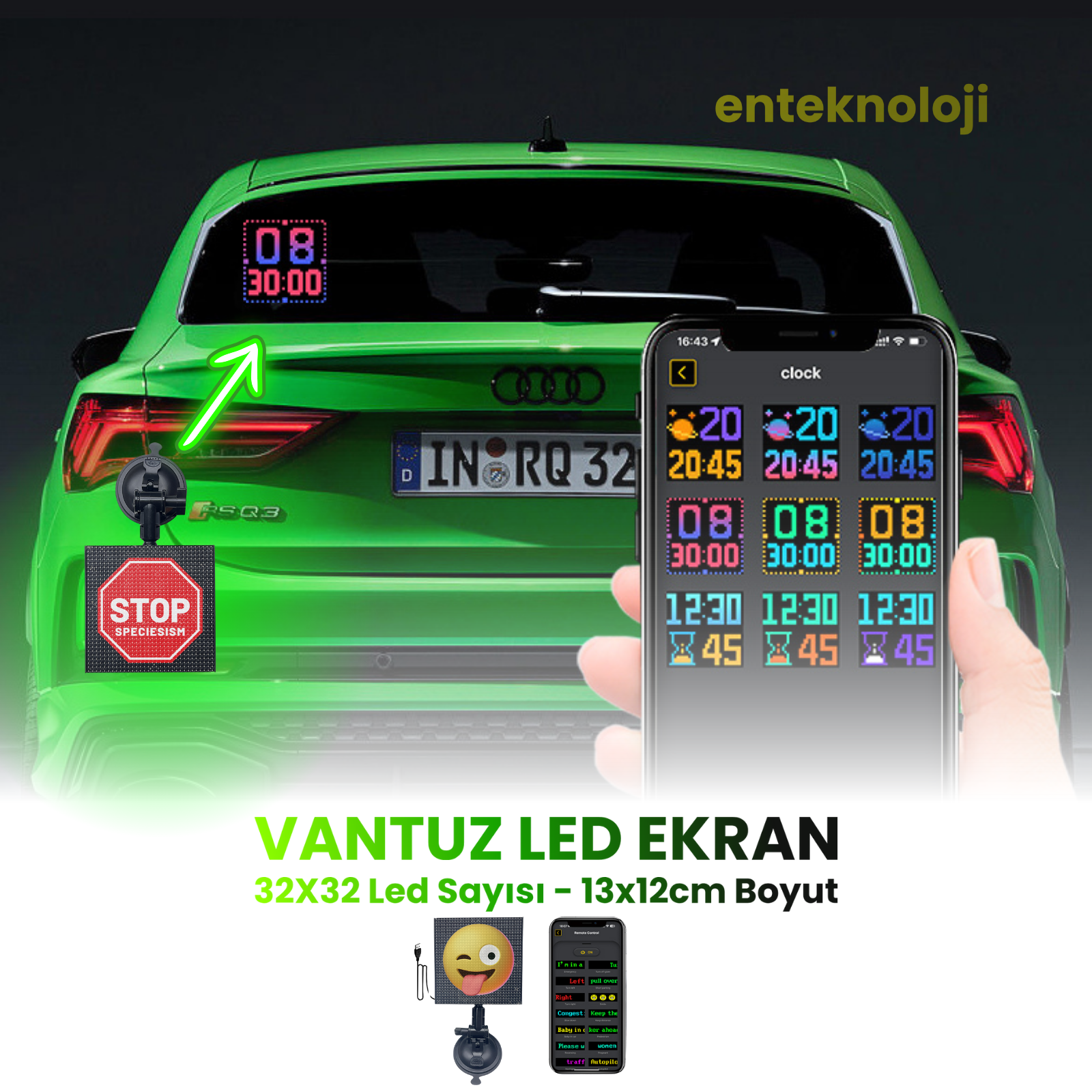 Vantuz Led Ekran (13x12cm)