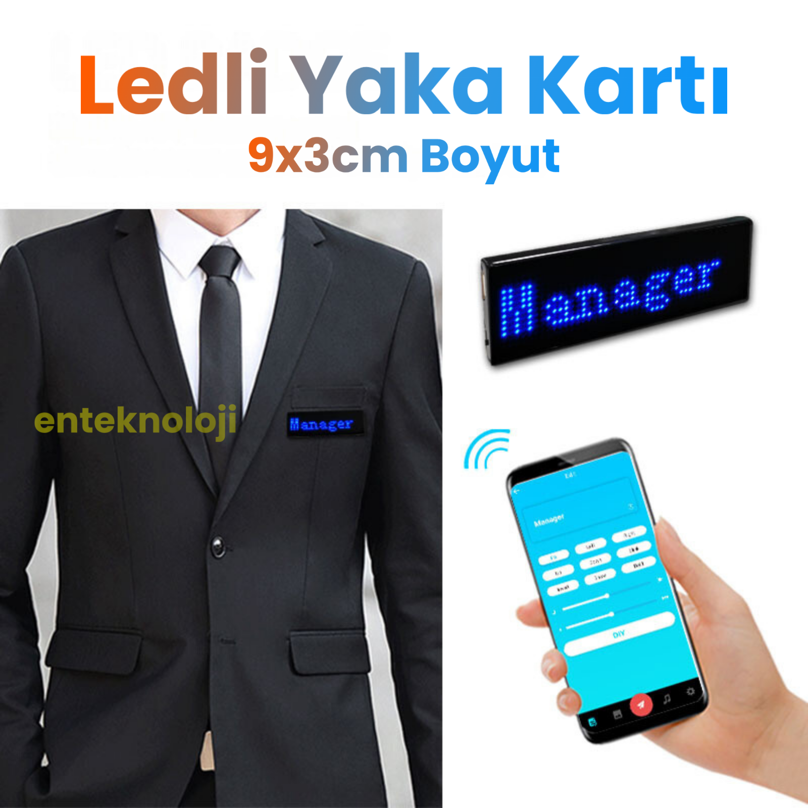 Ledli Yaka Kartı (9x3cm)
