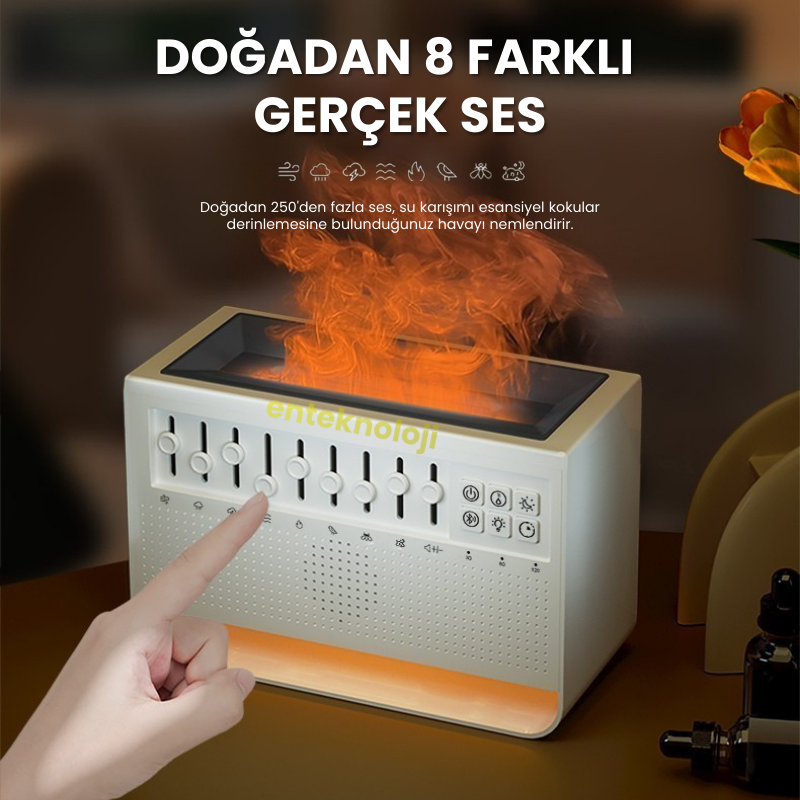 Bluetooth Hoparlörlü Doğa Sesli Hava Nemlendirici
