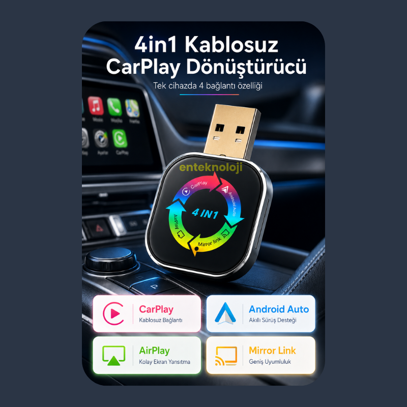 4in1 Kablosuz Carplay Dönüştürücü