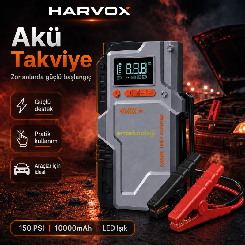 Harvox Akü Takviyeli Hava Kompresörü JS-006