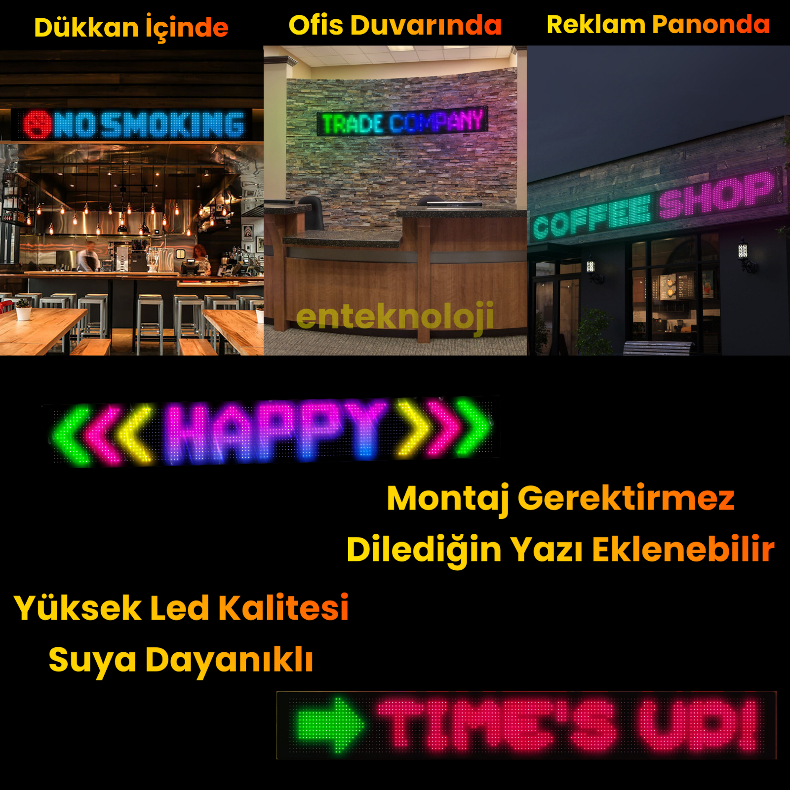 Kişiselleştirilebilir Matrix Car LED Ekran (133x19cm)