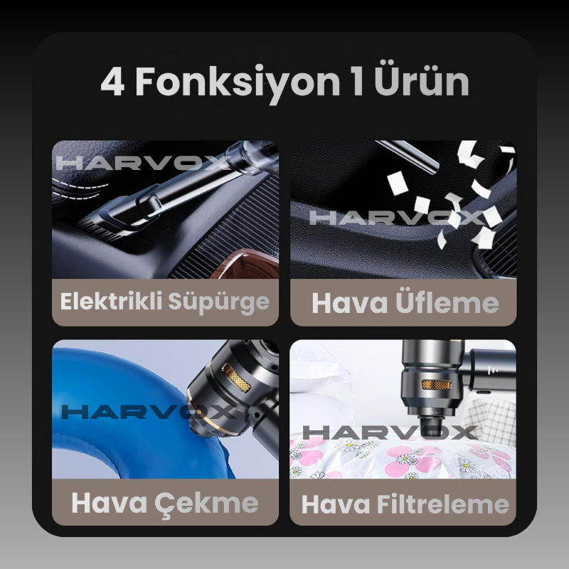 Harvox Araç İçi Süpürgesi HXVC-002 (Gri - Siyah)