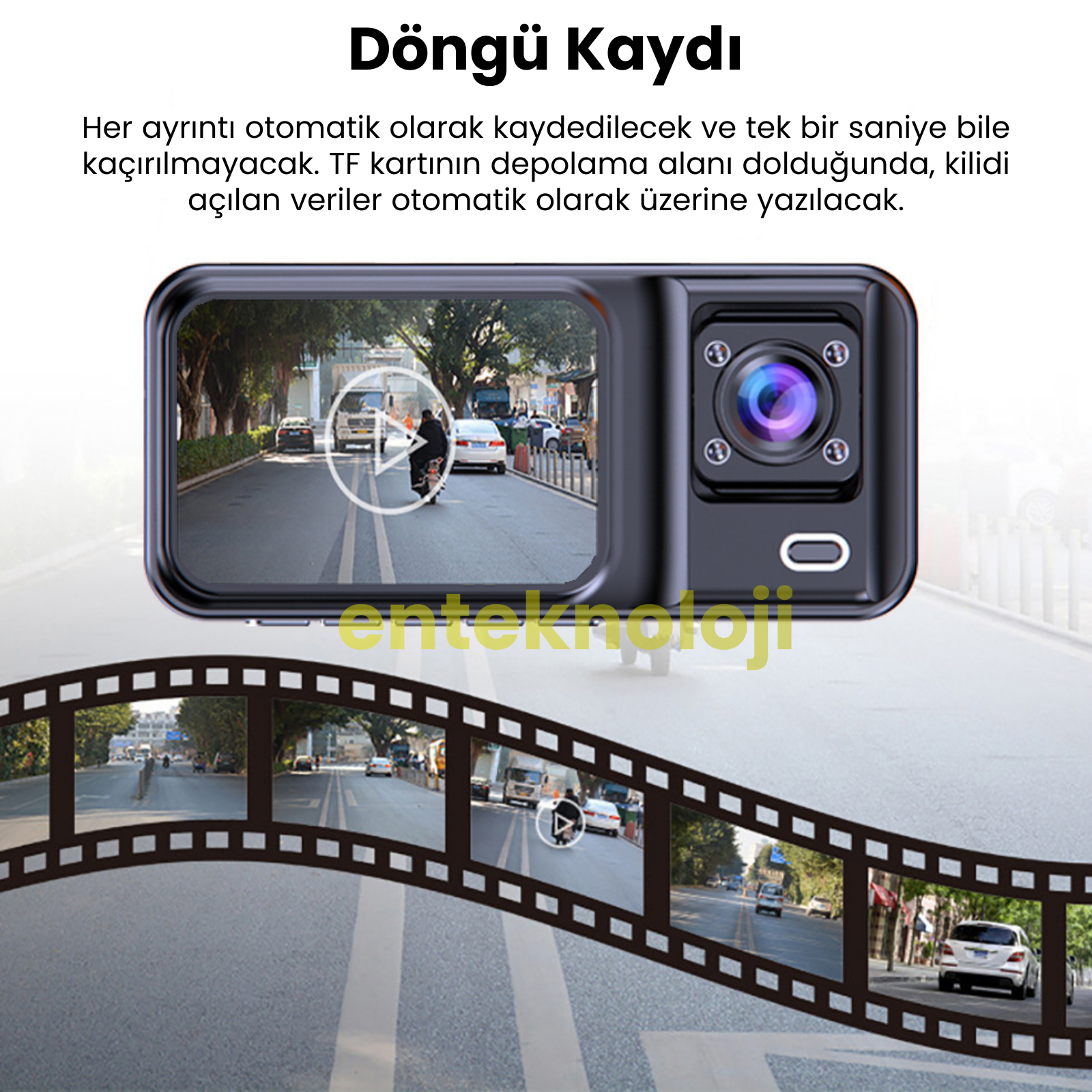 Araç İçi Hd Kamera 3 Kameralı A98 (Arka Görüş Kamerası Hediyeli)