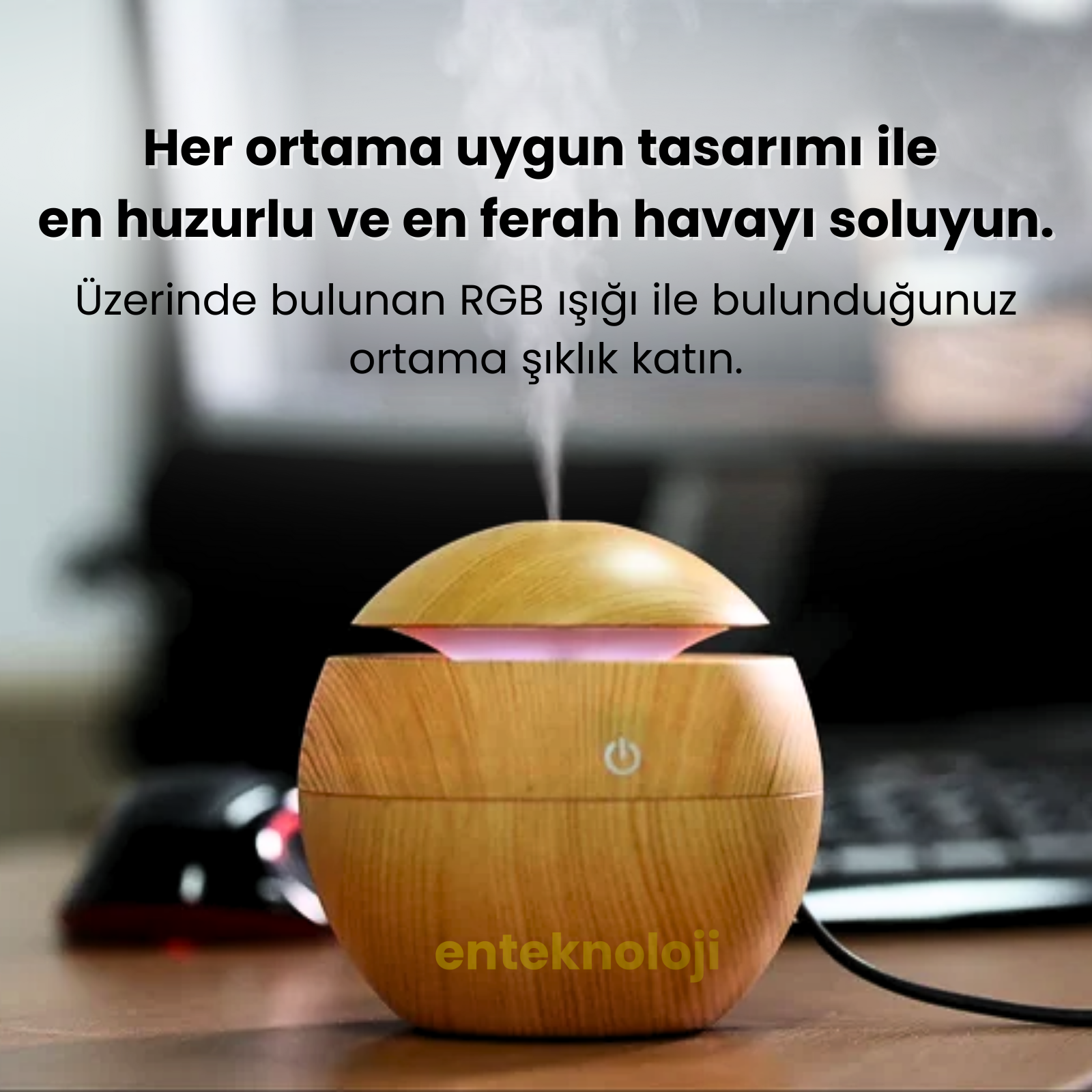 Round Wood Hava Nemlendirici Humidifier