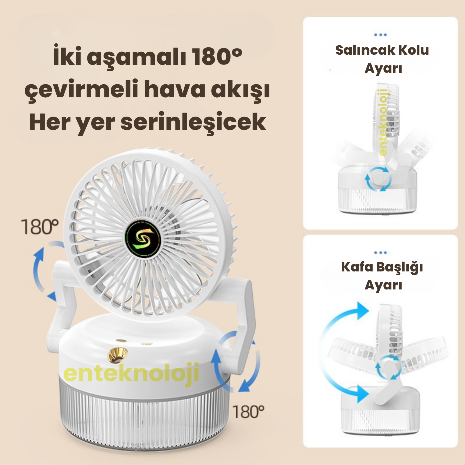 Buhar Üflemeli Mega Fan (Ortam Işıklı)
