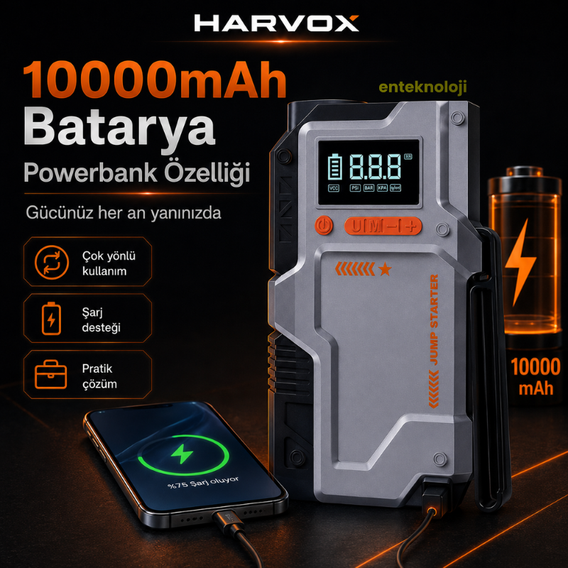 Harvox Akü Takviyeli Hava Kompresörü JS-006