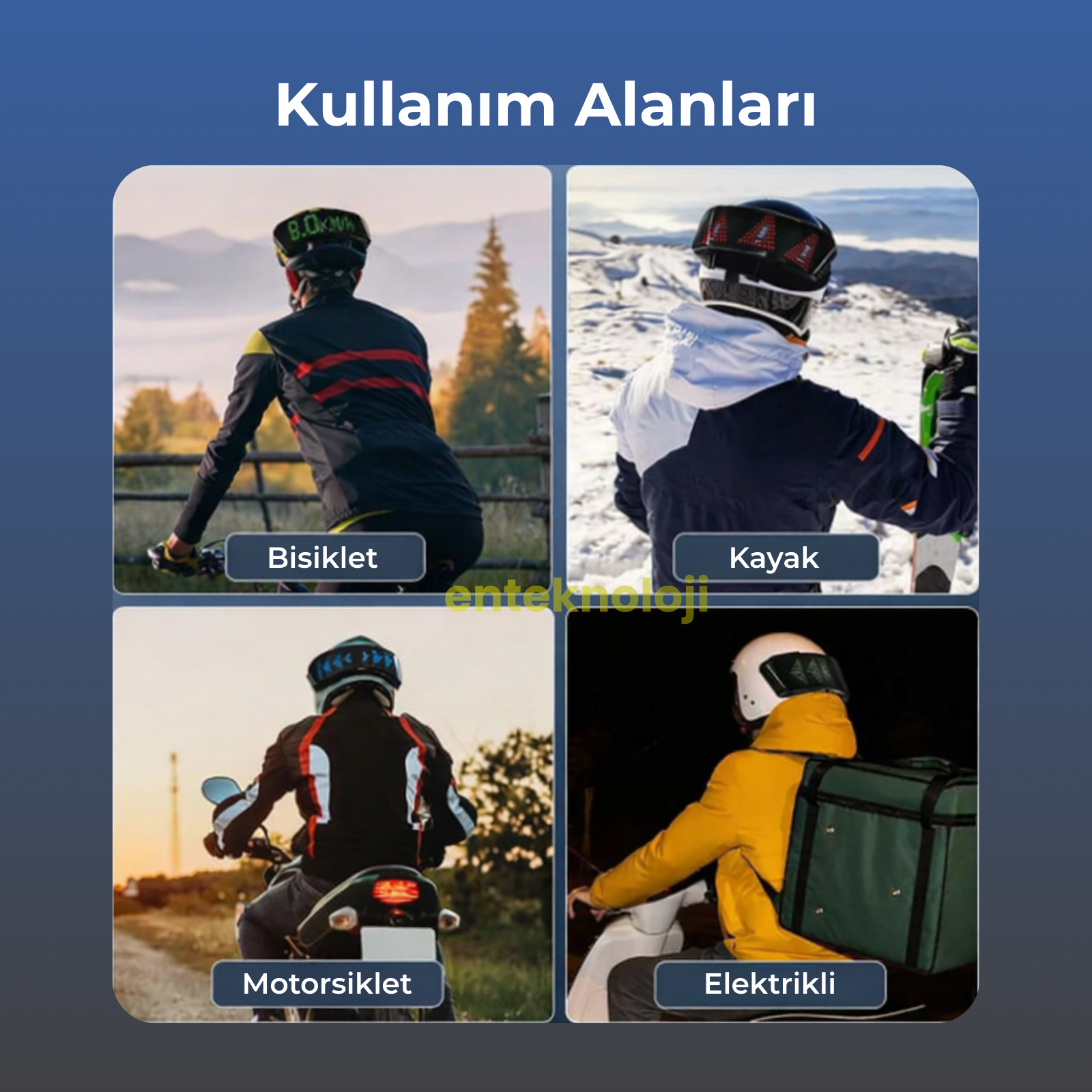 Kişiselleştirilebilir Motosiklet Kask LED Paneli ( 18x6cm)