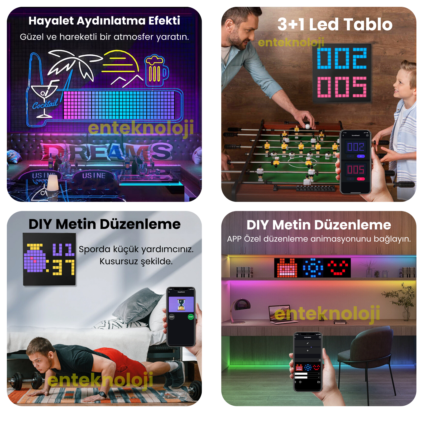 Led Pixel 3+1 Tablo (40x40cm)