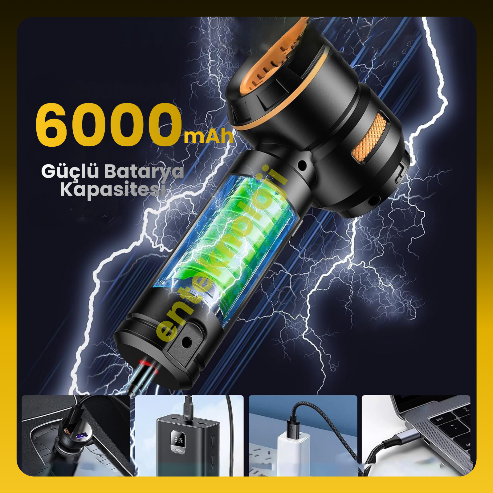 Harvox Araç İçi Süpürgesi HXVC-001 (Siyah-Sarı)