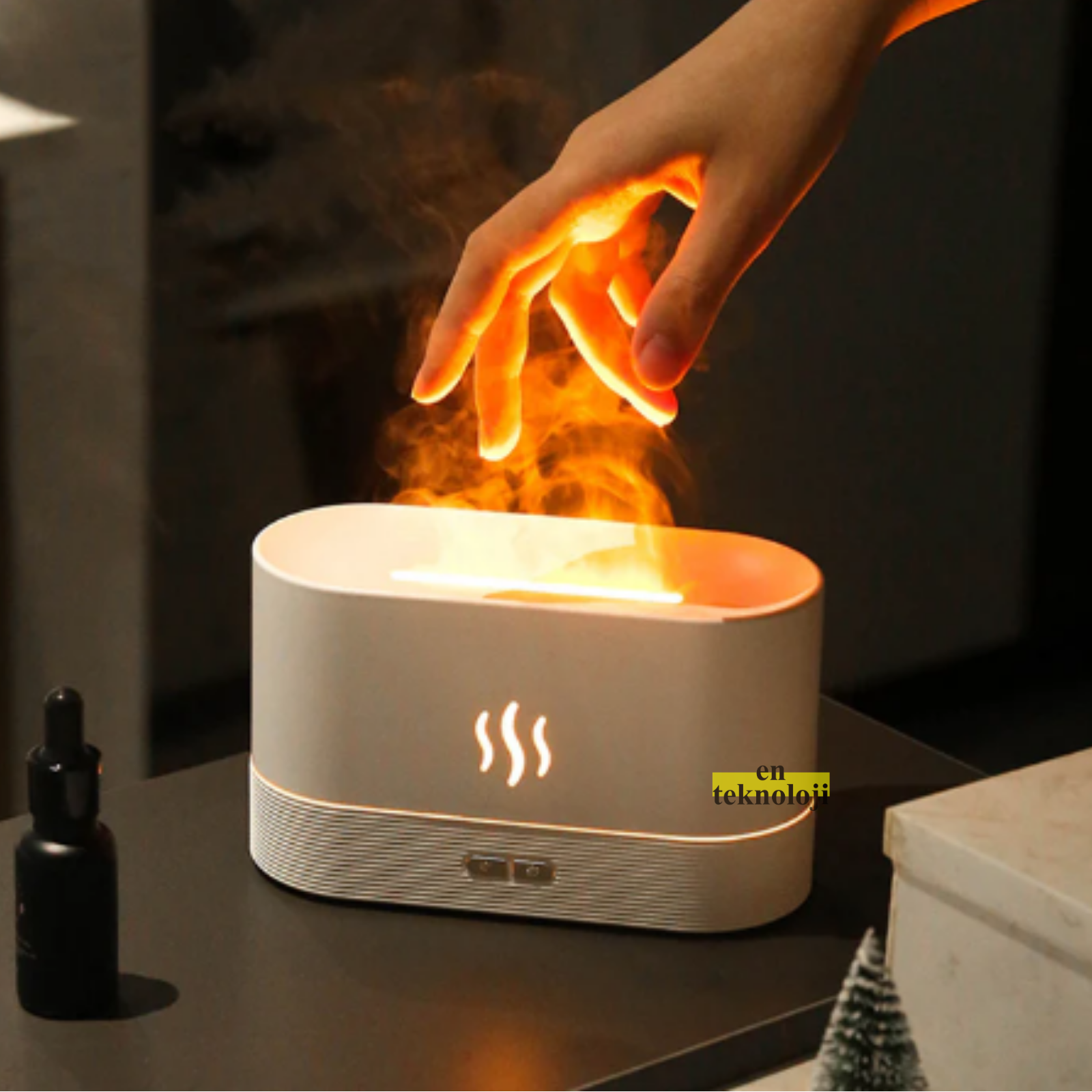 Alev Efektli Ultrasonik Hava Nemlendirici Humidifier (Mini Şömine)