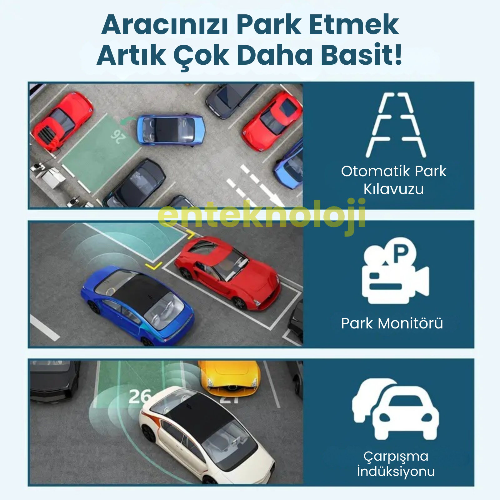 Araç İçi Hd Kamera 3 Kameralı A98 (Arka Görüş Kamerası Hediyeli)