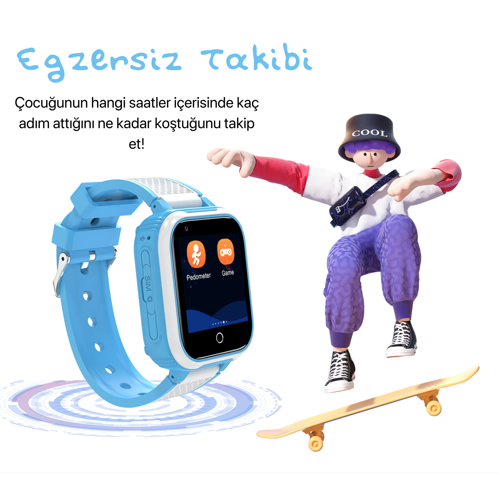 Sim Kartlı DH9 Akıllı Çocuk Saati Konum-Arama-Kamera-4G Sim Desteği-Video Özellikli