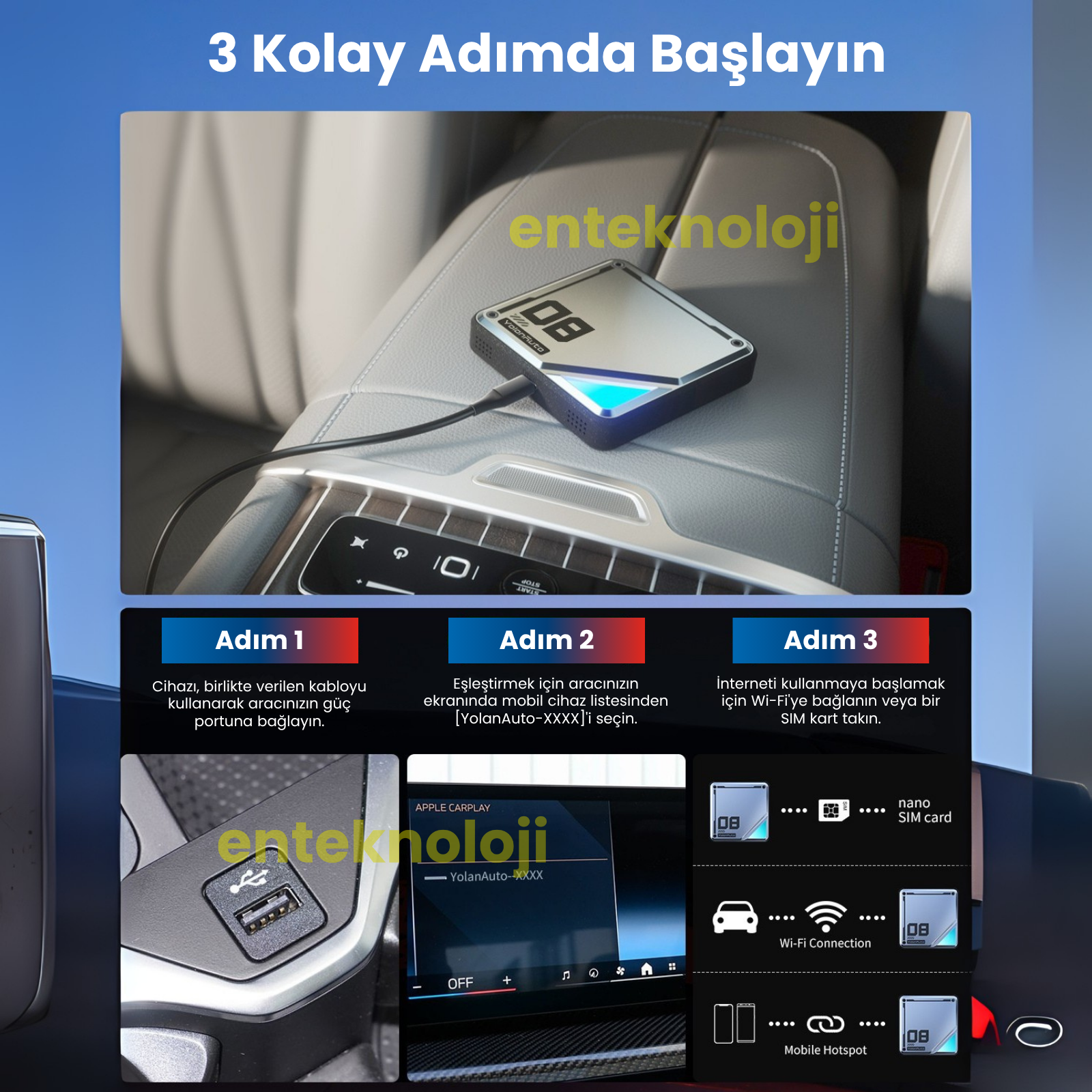 L08 BMW İçin CarAiBOX Carplay Dönüştürücü