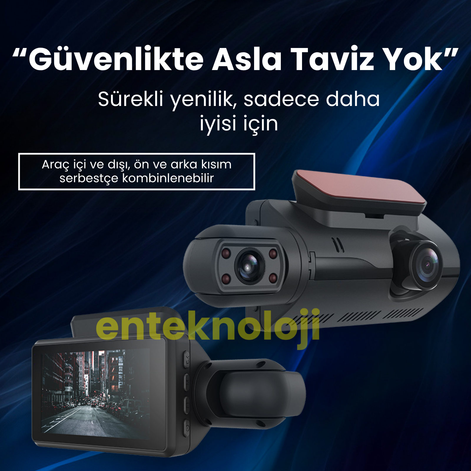 Araç İçi Hd Kamera 2 Kameralı A68