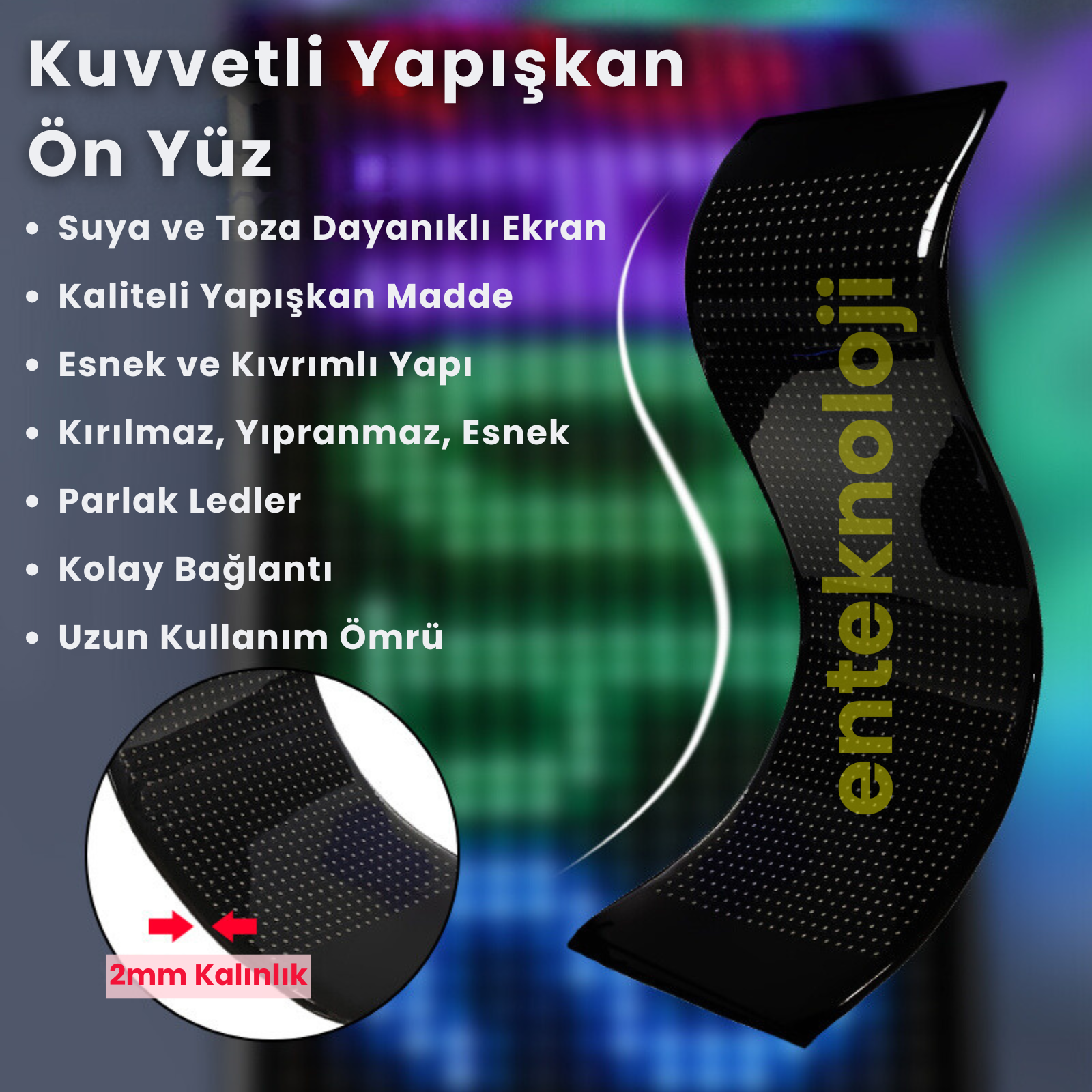 Kişiselleştirilebilir Matrix Car LED Ekran (37x9cm)