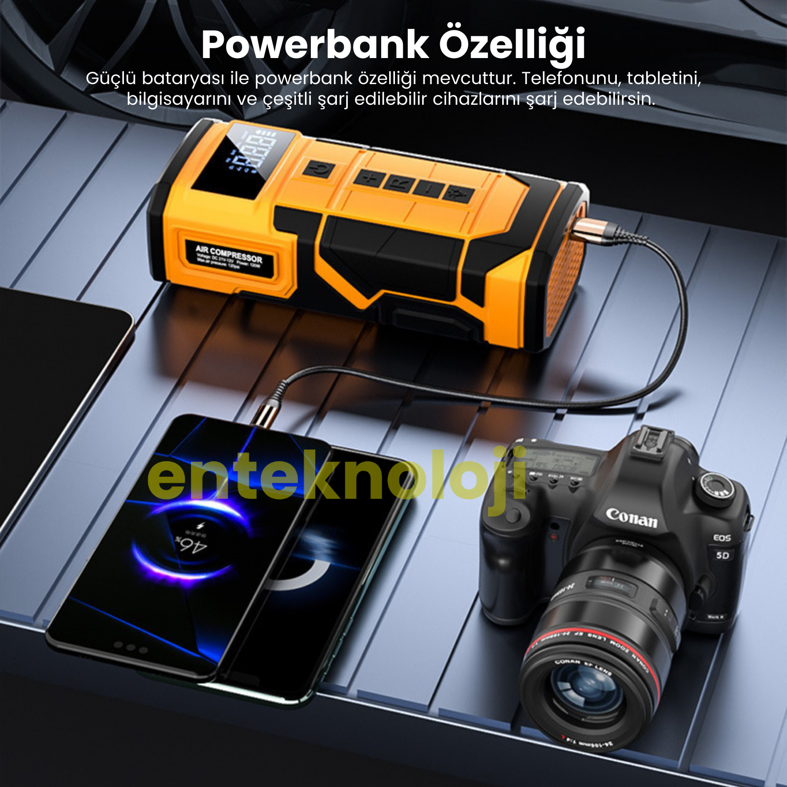 Harvox Akü Takviyeli Hava Kompresörü HXAC-003