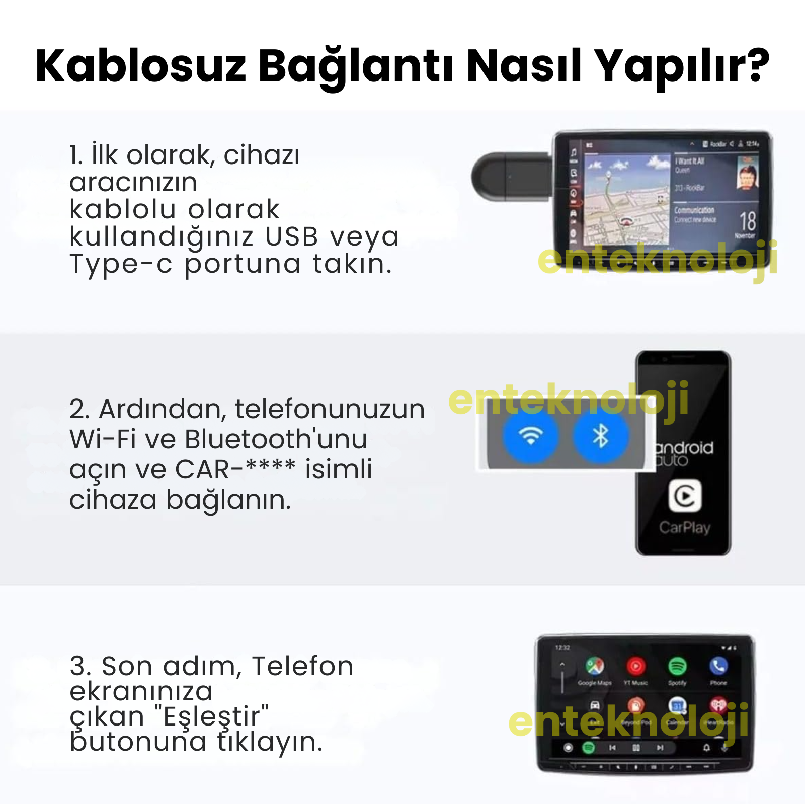 TAB06 2in1 Usb Araç İçi Carplay