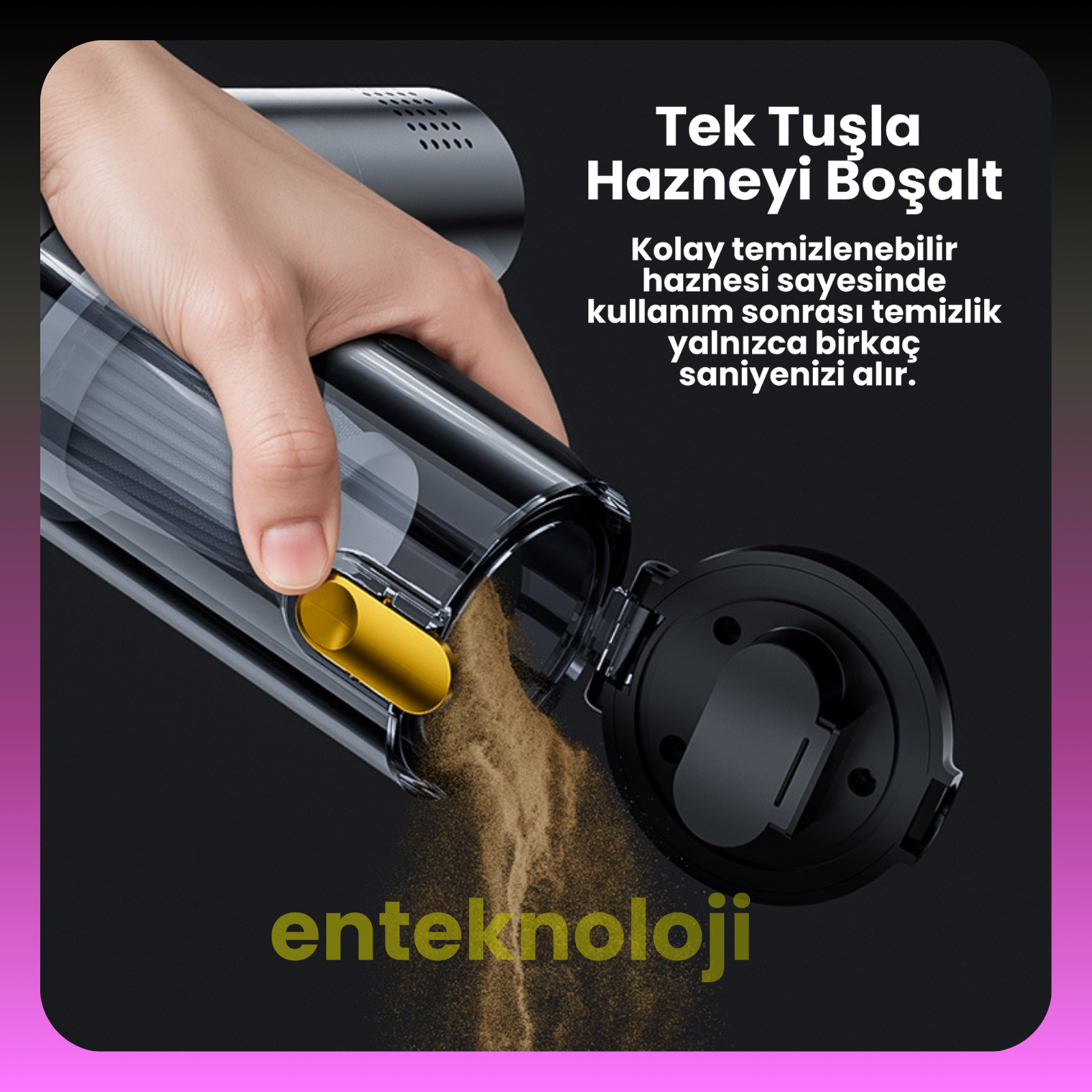 Harvox Araç İçi Süpürgesi HXVC-003 (Gri - Mor)