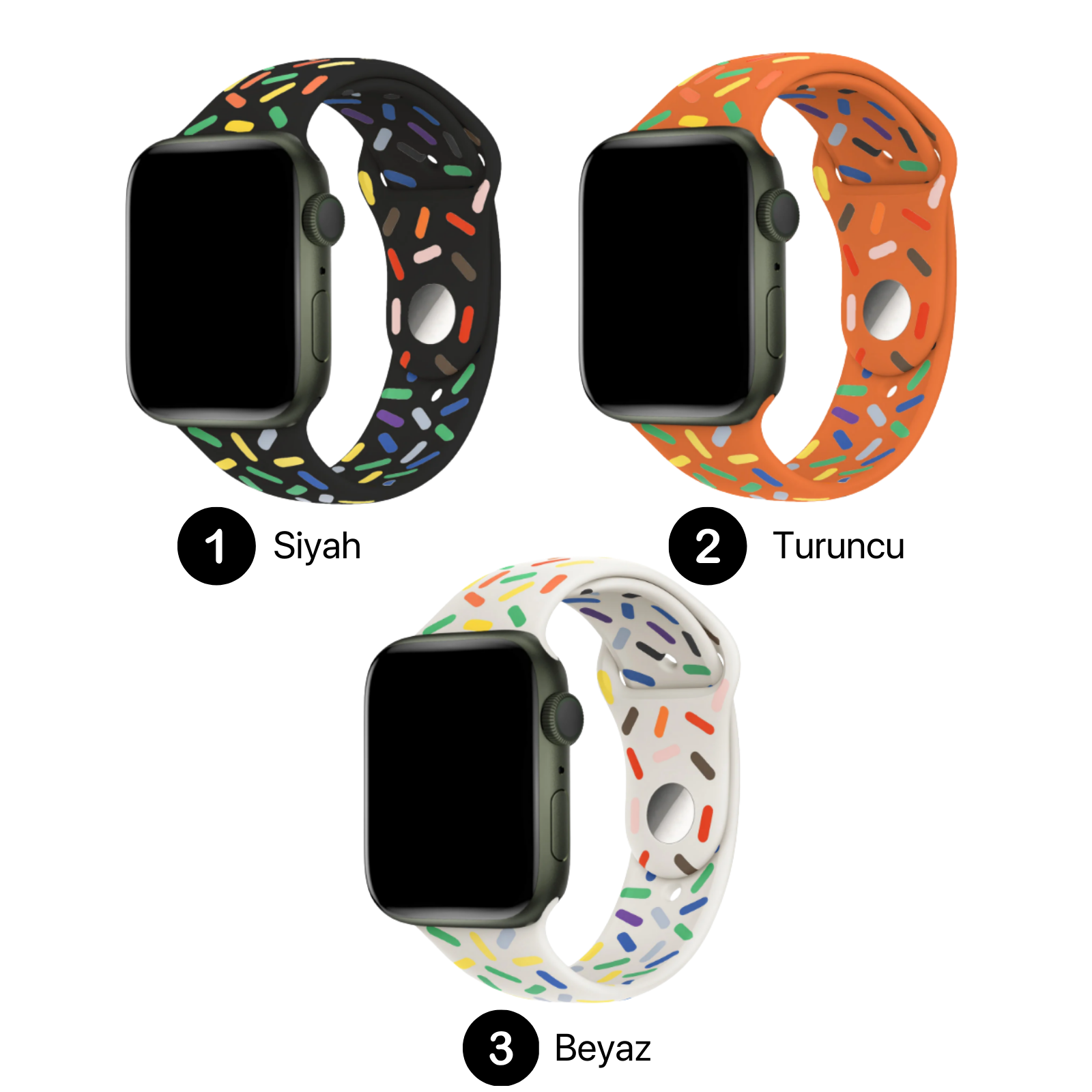 Apple Watch Uyumlu Sweet Spor Silikon Kordonlar