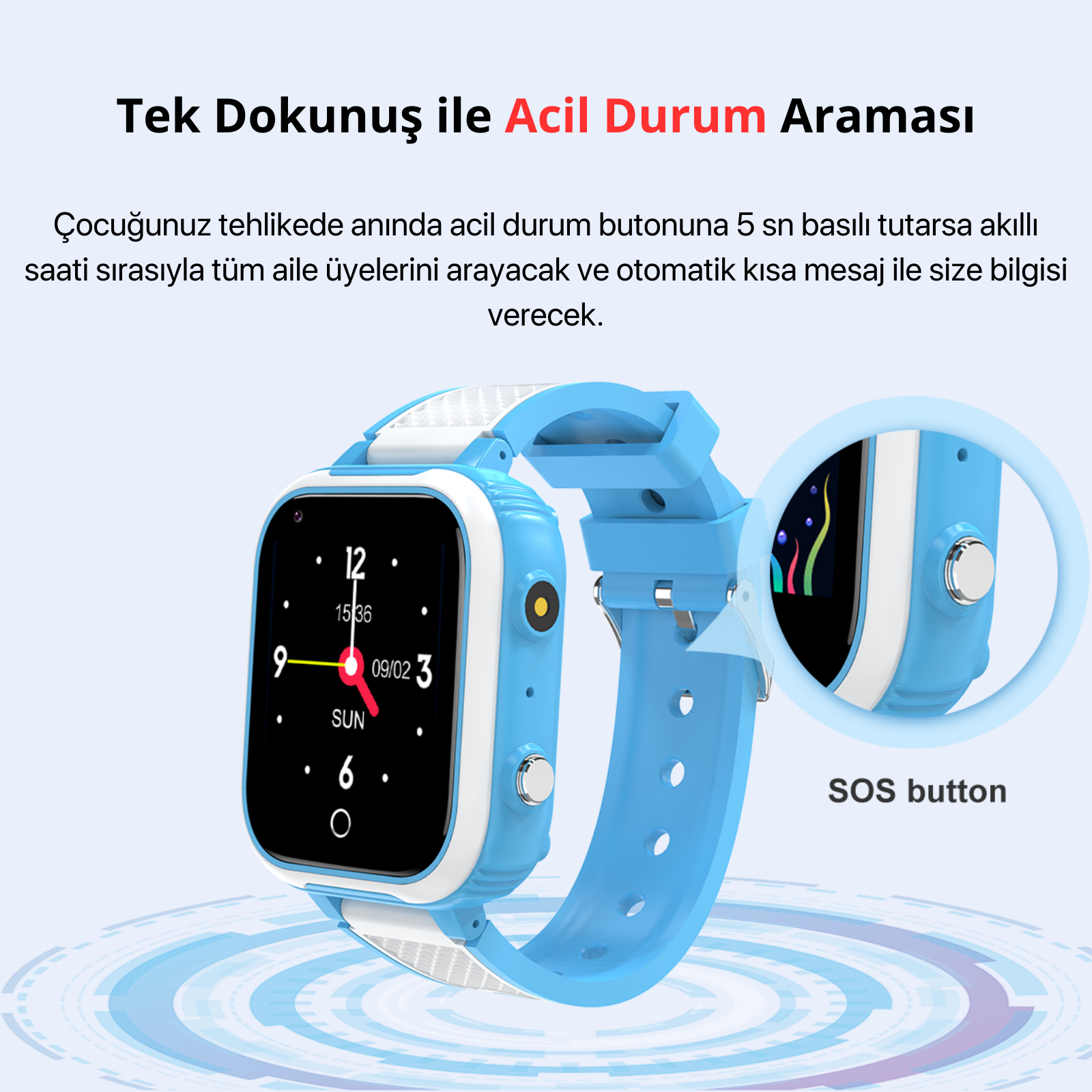 Sim Kartlı DH9 Akıllı Çocuk Saati Konum-Arama-Kamera-4G Sim Desteği-Video Özellikli