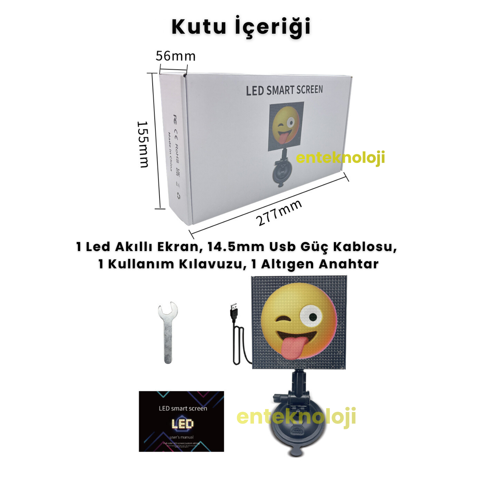 Vantuz Led Ekran (13x12cm)