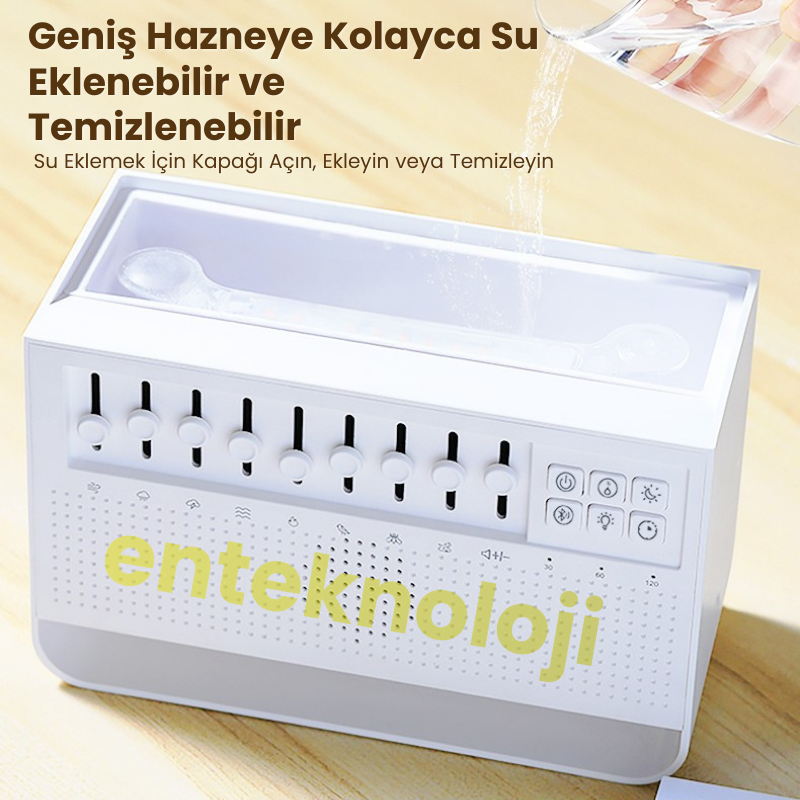 Bluetooth Hoparlörlü Doğa Sesli Hava Nemlendirici