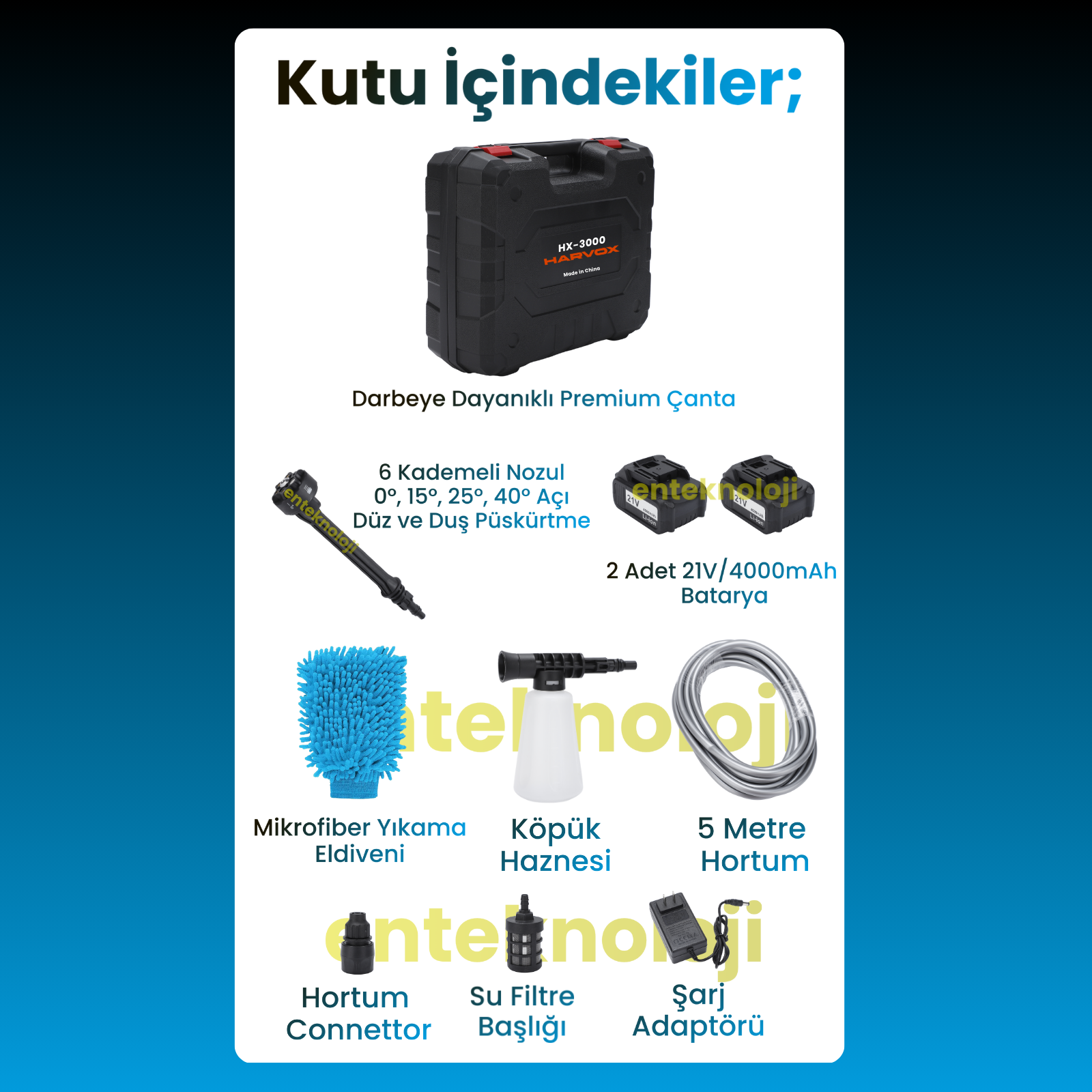 Harvox HX-3000 Yüksek Basınçlı Araç Yıkama Makinesi