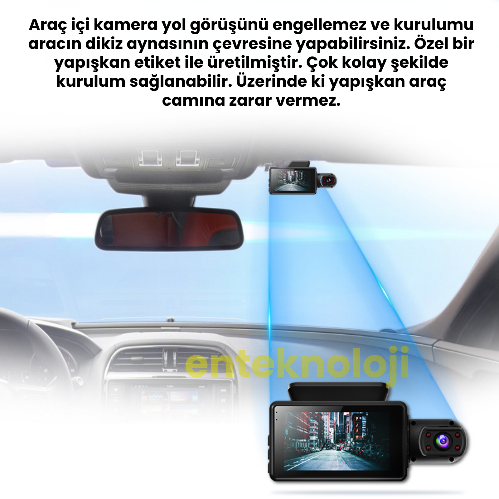 Araç İçi Hd Kamera 2 Kameralı A68
