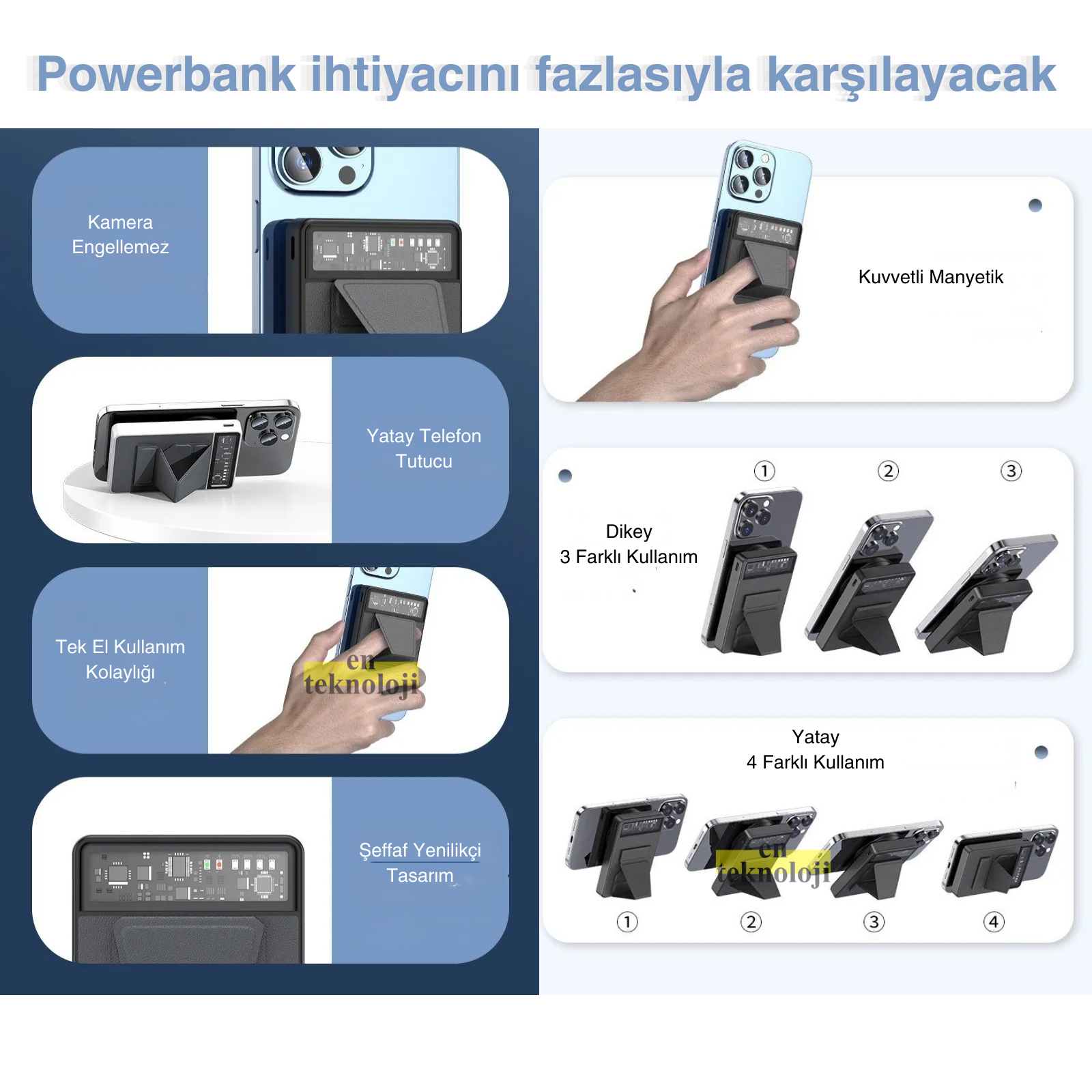 3 in 1 SY-66 Wireless Powerbank (Hızlı Şarj)