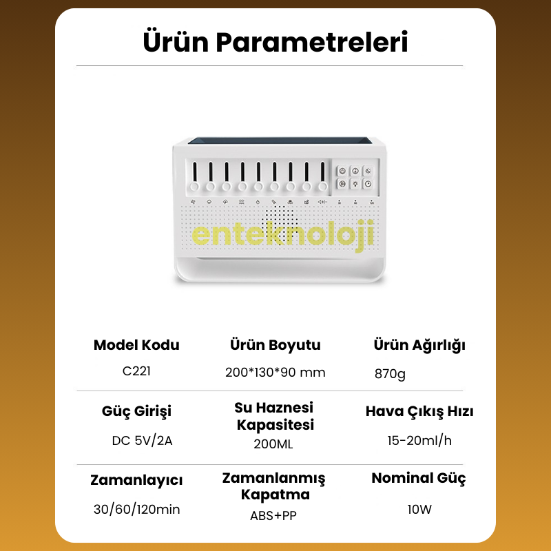 Bluetooth Hoparlörlü Doğa Sesli Hava Nemlendirici