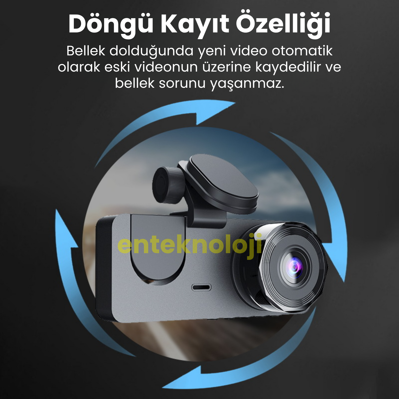 Araç İçi HD Kamera 3 Kameralı Y15 (Arka Görüş Kamerası Hediye)