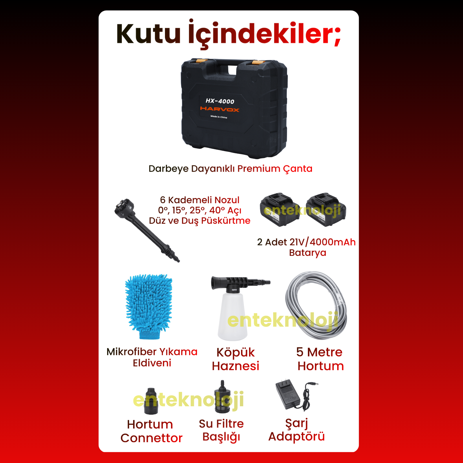 Harvox HX-4000 Yüksek Basınçlı Araç Yıkama Makinesi