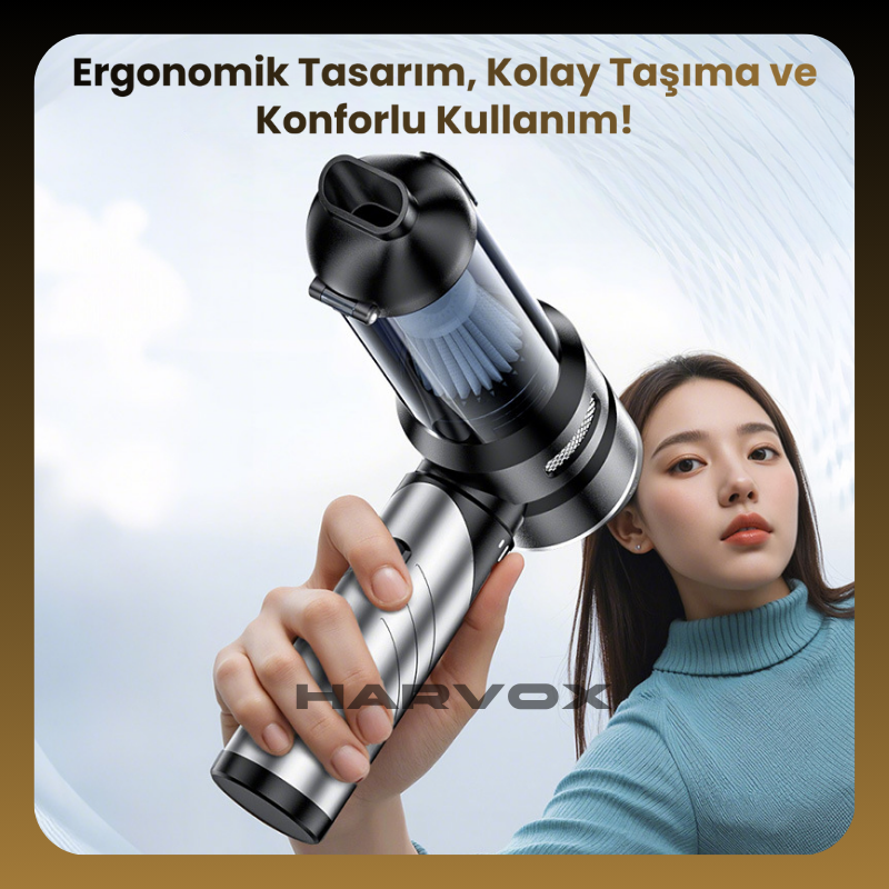 Harvox Araç İçi Süpürgesi HXVC-002 (Kahverengi - Siyah)