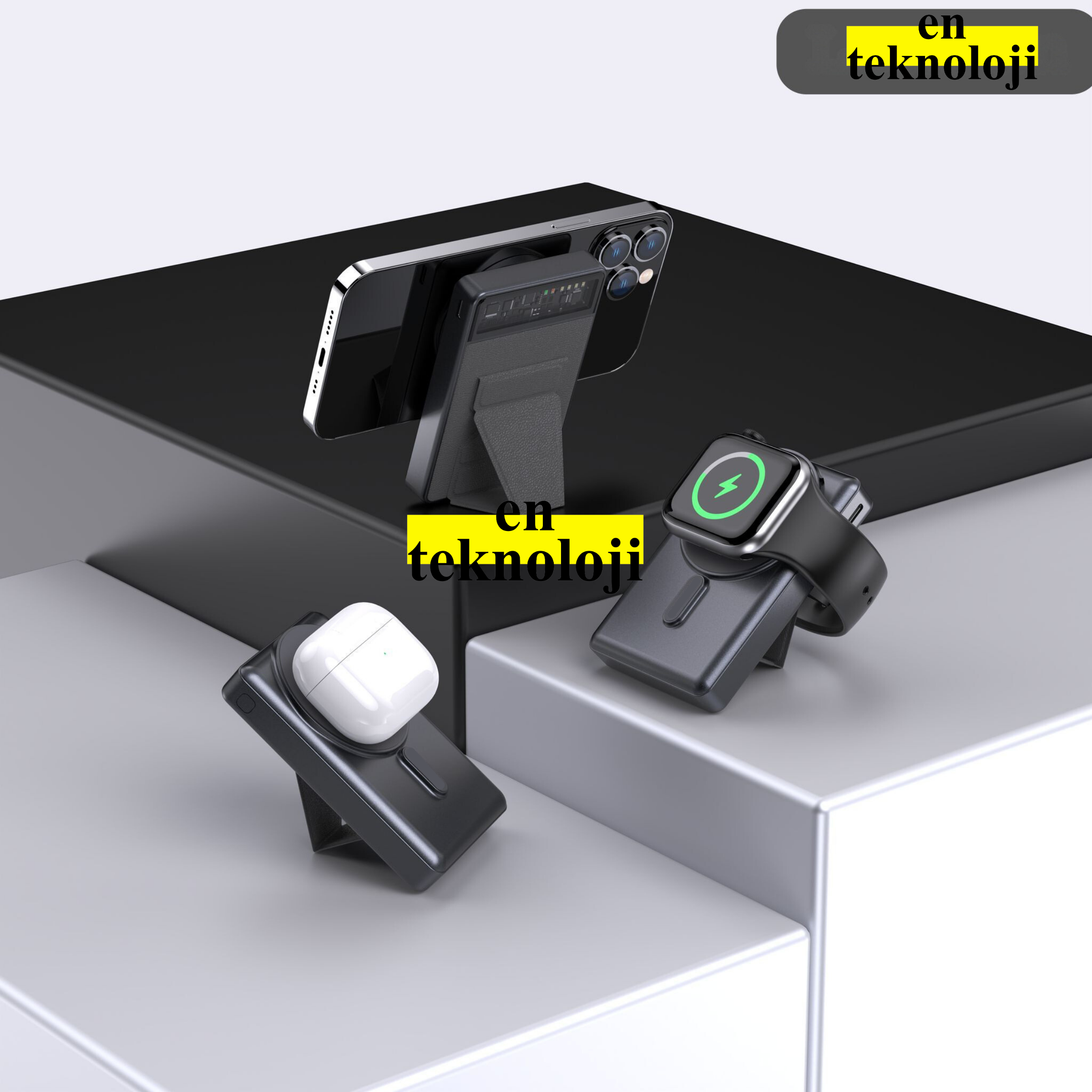 3 in 1 SY-66 Wireless Powerbank (Hızlı Şarj)