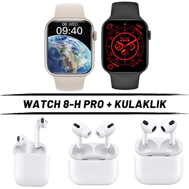 Watch 8-H Pro Akıllı Saat + Kulaklık