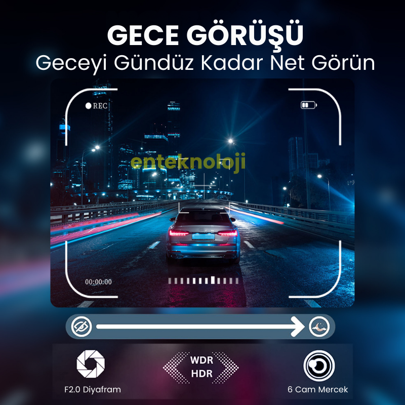 Araç İçi Hd Kamera 4 Kameralı (Arka Görüş Kamerası Hediye)