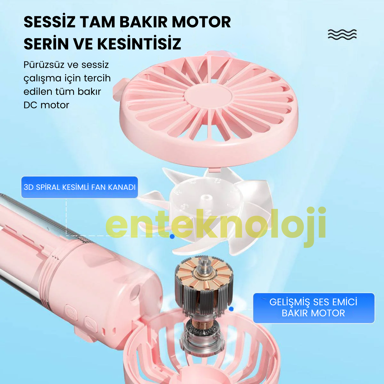 Buhar Üflemeli Mini El Fanı