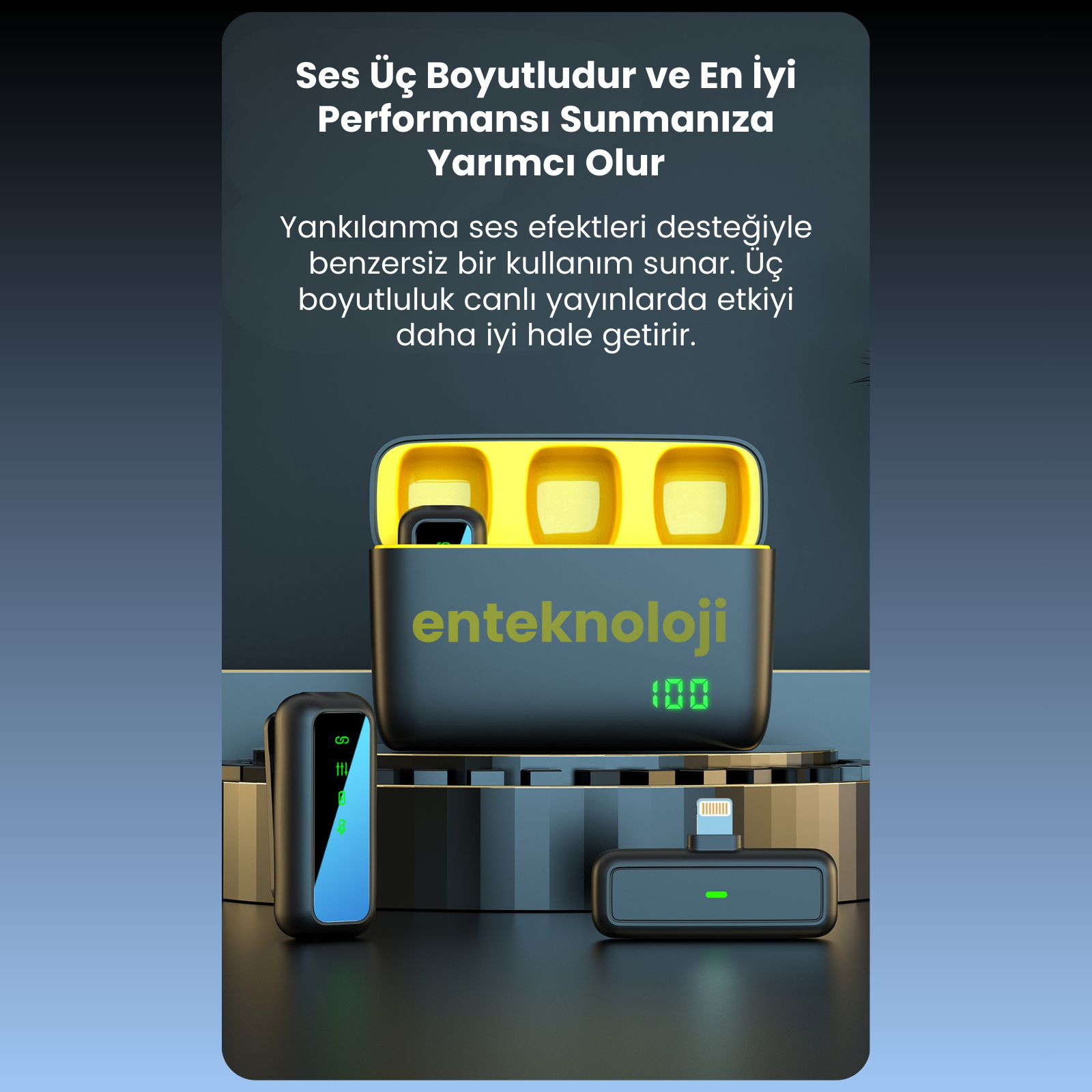 Kablosuz Yaka Mikrofonu Wireless Şarj Kutulu SX-6