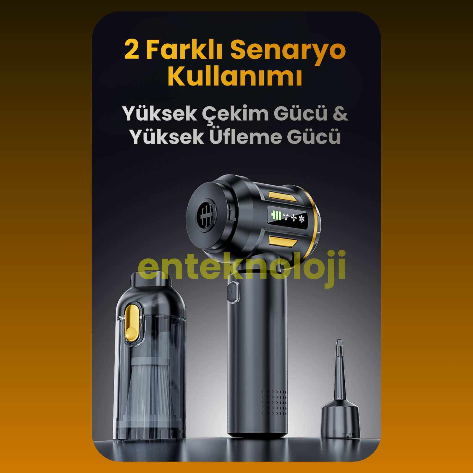 Harvox Araç İçi Süpürgesi HXVC-003 (Sarı - Siyah)