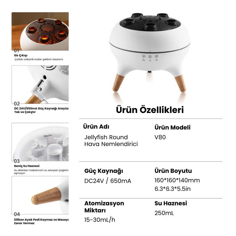 Jellyfish Round Hava Nemlendirici