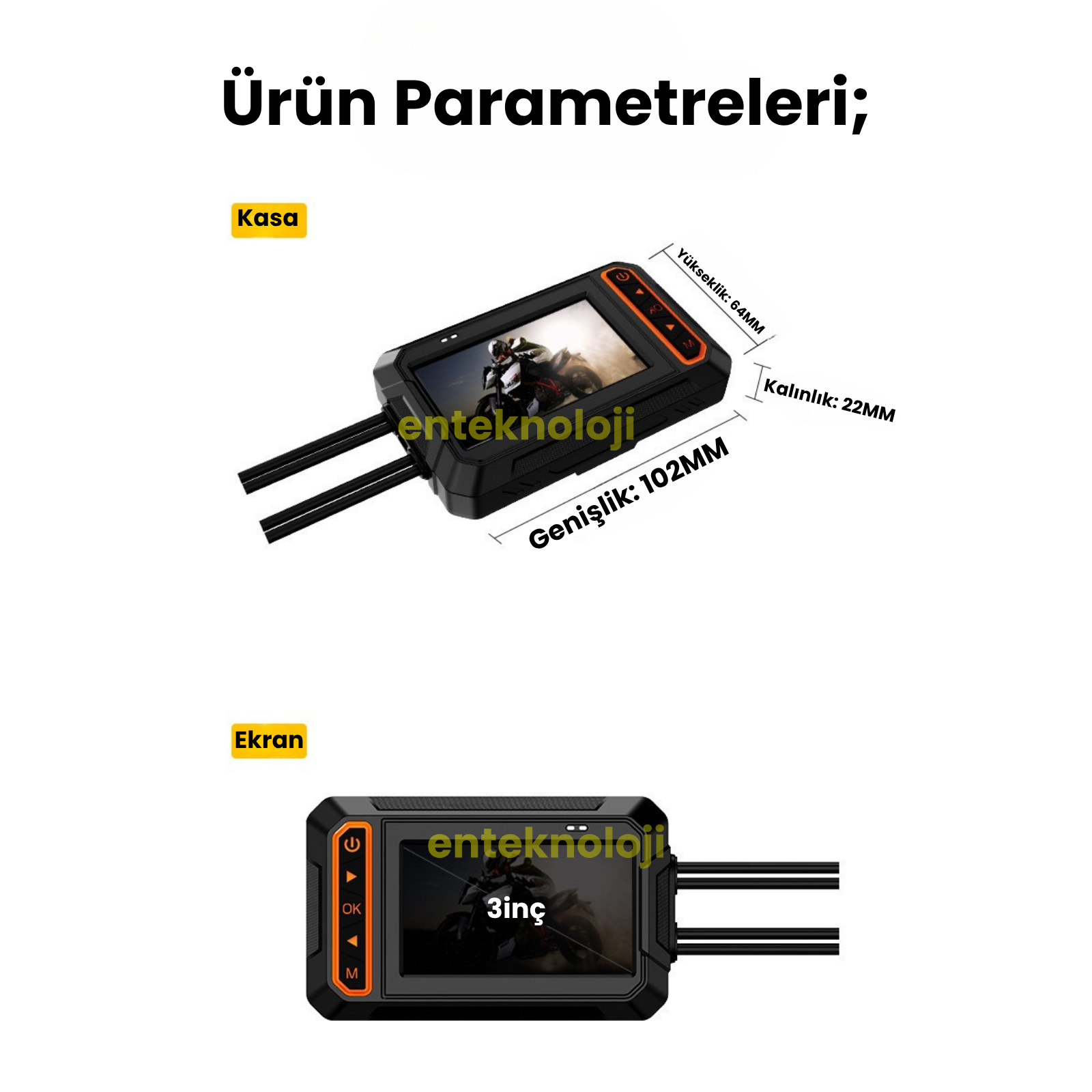 Gps & Monitörlü Motorsiklet Kamerası