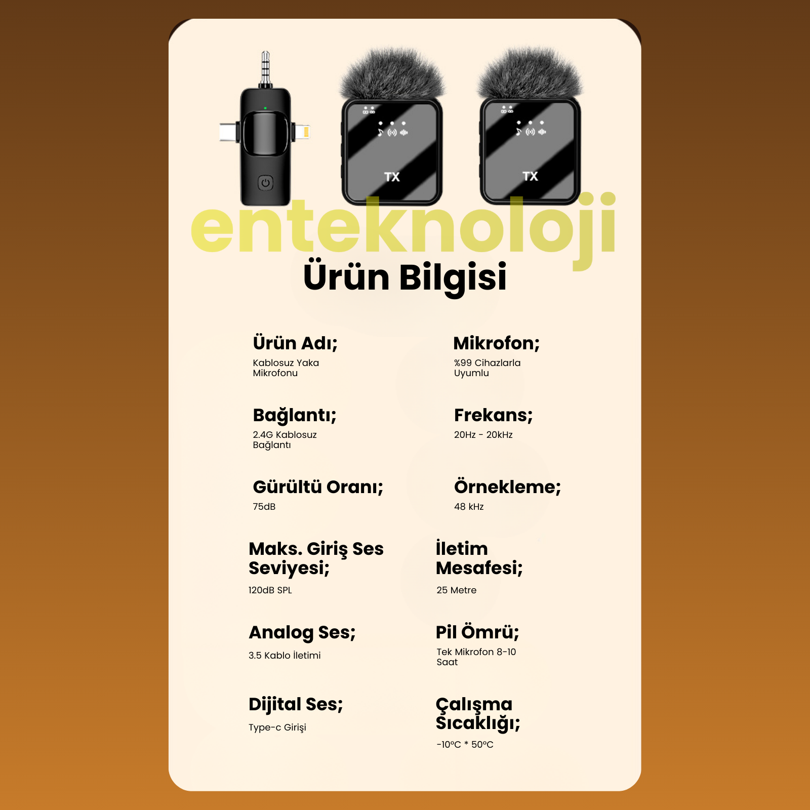 Kablosuz Tüylü Yaka Mikrofonu Wireless Şarj Kutulu F11-2