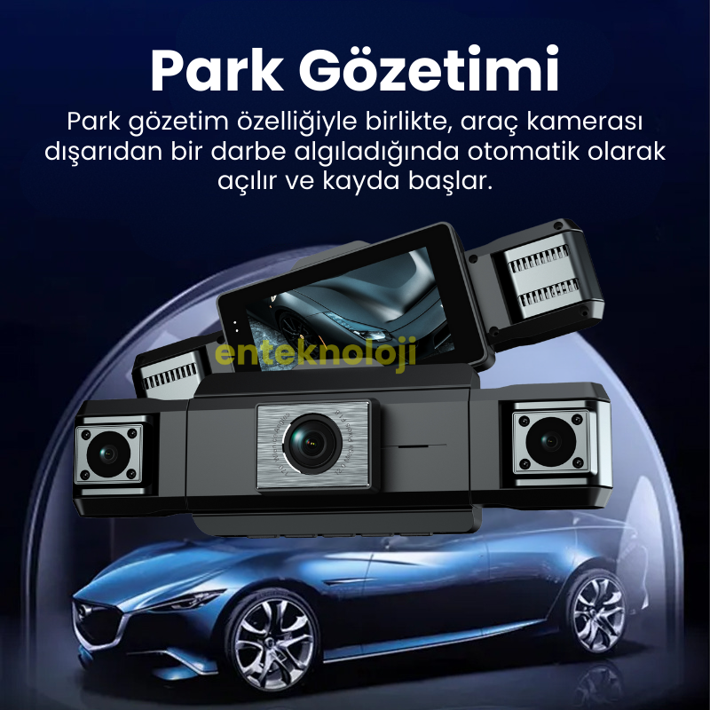 Araç İçi Hd Kamera 4 Kameralı (Arka Görüş Kamerası Hediye)